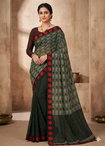 Stylish Saree with Polka Dot Print