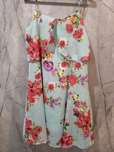 Chic Floral Print Mini Dress (size-L)