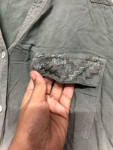 Ombre Green Button-Up Shirt