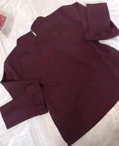 Elegant Maroon Bell Sleeve Top
