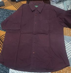Men's Burgundy Short Sleeve Shirt