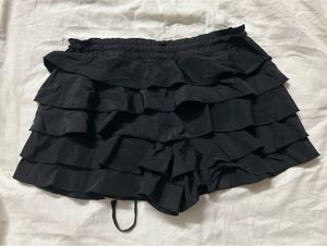 Black Ruffled Mini Skirt