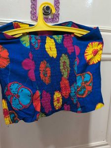 Vibrant Floral Print Corset Top