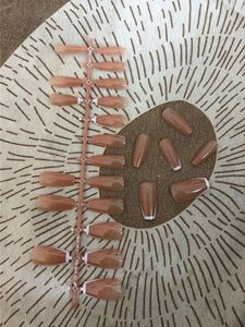 Stylish Nude Press-On Nails Set - pack of 10