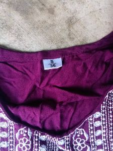 Purple Embroidered Kurta