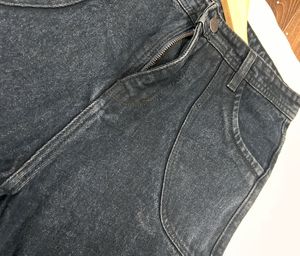 Womens Dark Wash Cargo Jeans