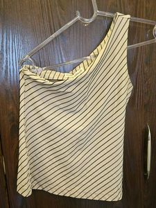 Chic Striped One-Shoulder Top