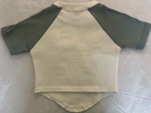 Olive &amp; White Corset Tee