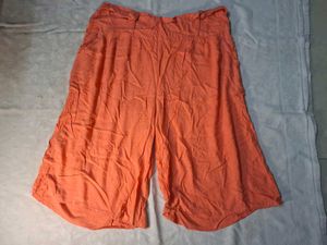 Orange Wide Leg Pants coral peach colour