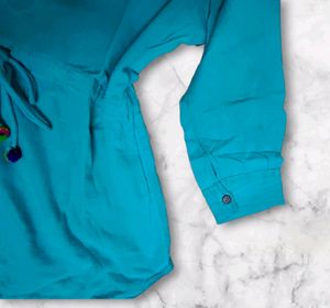 Teal Button-Down Tunic