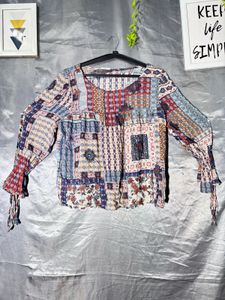 Bohemian Patchwork Long Sleeve Top