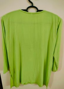 Lime Green Chikankari Short Kurti 💚