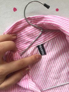 Trendy Pink Striped Button-Up Shirt