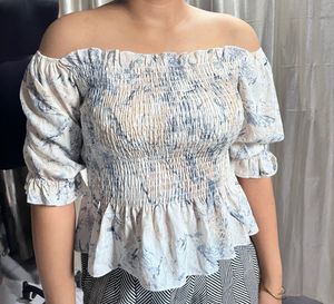 Smocked Off-Shoulder Top