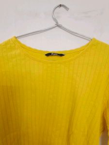 Vibrant Yellow Ribbed Top