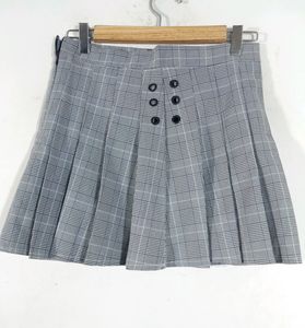 Black &amp; White Checks Mini Skirt (Women's)