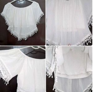 3 Cute White Tops Combo deal