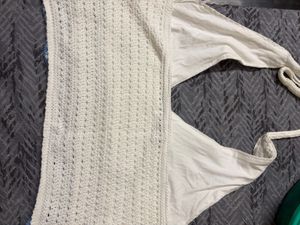 White Crochet Halter Neck Top