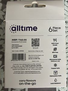 Alltime 6 Piece Mini Containers Set