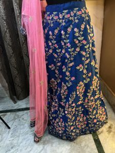 Royal Blue Embroidered Lehenga Choli