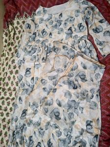 Floral Leaf Print Ethnic Kurta Set