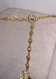 Elegant Gold Hand Chain Ring Set