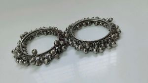 oxidized Silver bangles with Bells