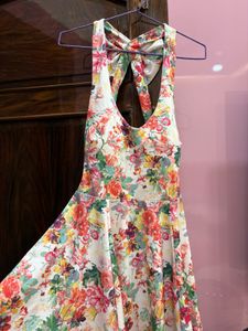 Floral Halter Neck Beach Dress