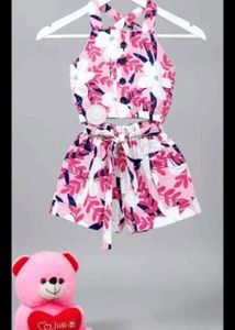 Cute Floral Crop Top & Shorts Set