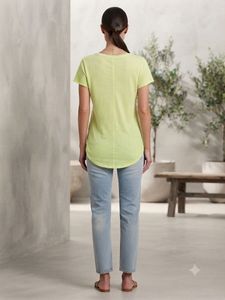 Lime Green V-Neck New T-Shirt