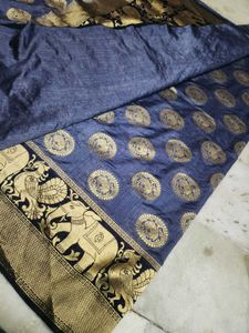 heavy quality pattu Saree with Elephant Motif