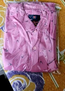 Men's Pink Printed Full Sleeve Shirt