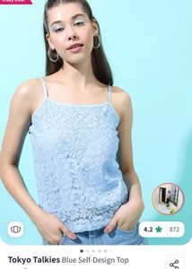 Blue Lace Cami Top