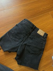 Black Denim Cut-Off Shorts