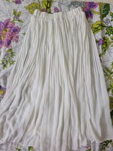 White Pleated Skirt