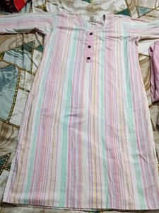 XXL Striped Kurta Set with Dupatta