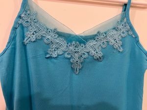 Turquoise Lace Cami Top