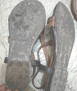 Braided Strap Brown Sandals