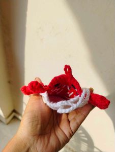 Crocheted Red Crab pouch/ bag charm