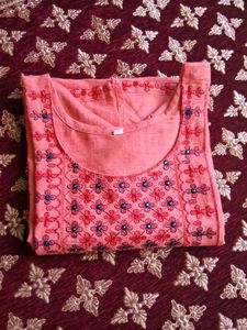 Pink Embroidered Kurta