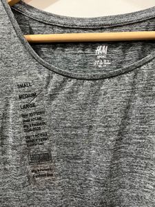 H&amp;M Sport Grey Melange Relaxed-Fit T-Shirt