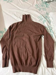 Brown Turtleneck Long Sleeve Sweater