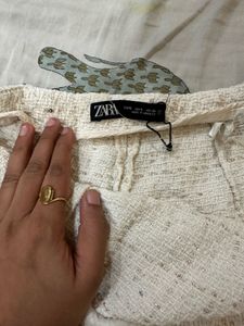 ZARA Textured Sequined Shorts