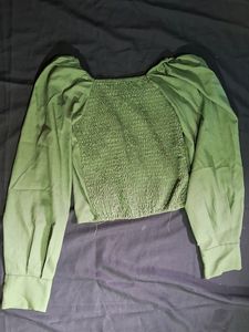 Square Neck Top With Zip Front