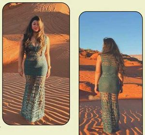 Hot Crochet Maxi Dress Goddess Look