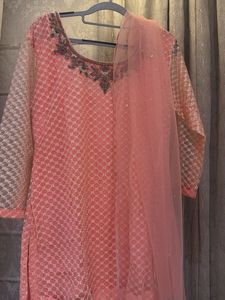 Elegant Pink Embellished Kurta and skirt