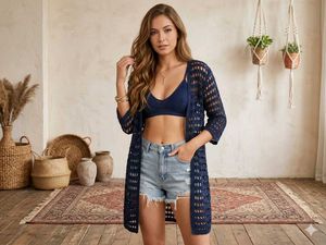 🎉Buy1 Get1 Free🎉Navy Blue Cardigan P