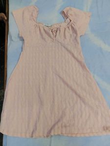 Cute Pink Puff Sleeve Mini Dress