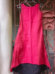 Branded Cotton Red Kurta With Patch Pocket♥️🖤