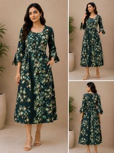 Beautiful Floral Print frock Midi Dress